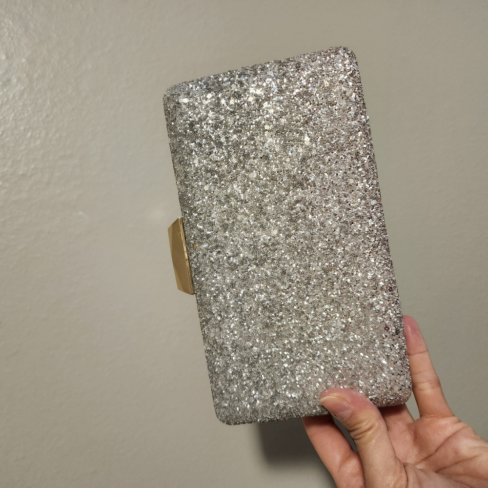 Silver Glitter Clutch